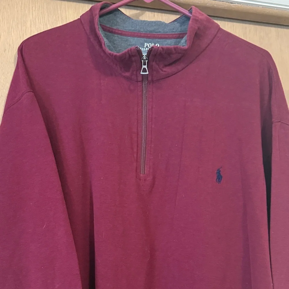 Polo by Ralph Lauren Men's performance Dark Maroon 3/4 Zip-Up 3LT